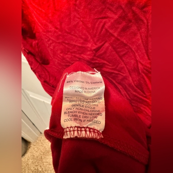 Red Short Sleeve Maternity Dress Size Small By Alina Mae - Picture 3 of 8